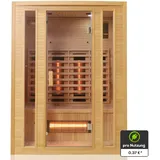 Tronitechnik® Infrarotkabine Infrarotsauna MANILA 140cm x 100cm inkl. 7 Vollspektrumstrahler, Farblicht, Hemlockholz
