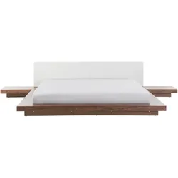 Bett mit Lattenrost Holz ZEN 180 x 200 cm Braune Esche