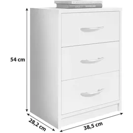 SchlafKONTOR Nachttisch »Pepe«, mit 3 Schubladen, 38.5x54x28.2 cm Schlafzimmer, Nachttische