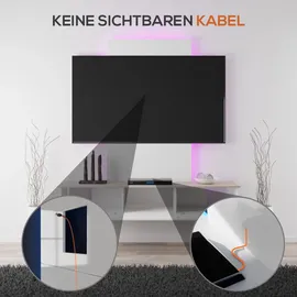 Tronitechnik TroniTechnik® TV-Lowboard TV Möbel hängend mit LED-Beleuchtung Wohnschrank Wohnzimmer Schrankwand Wohnwand, 160 x 38,5cm