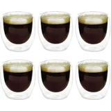 Nizirioo Latte Macchiato Gläser (6 X 80 Ml), Doppelwandige Kaffeegläser, Thermogläser Gläser Cappuccino Tassen Gläser Aus Borosilikatglas Für Cappuccino, Latte, Tee, Eistee, Iced Americano, Milch