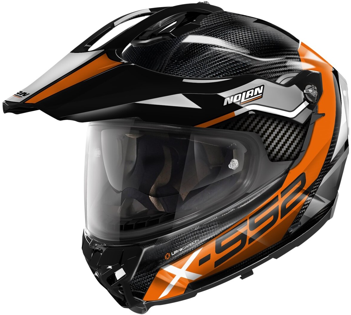 Nolan X-552 Ultra Carbon Dinamo N-Com schwarz / weiß / orange Adventure Helm M