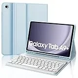 WAVATA Tastatur für Samsung Galaxy Tab A9+ 2023 11", Samsung Tab A9 Plus Hülle mit Tastatur Magnetische Abnehmbarer QWERTZ Deutsches Tastatur für Galaxy Tab А9+ 2023, Blau