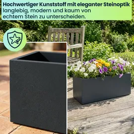 ethick Blumentopf Rechteckig 58 58 x 29 x 30 cm Anthrazit