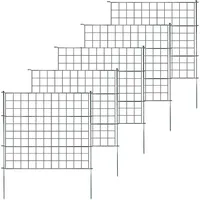 Teichzaun Gartenzaun Steckzaun Komplettset Metall 5X Gerade, Zaun