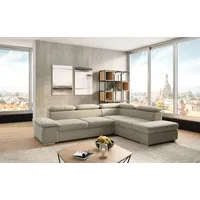 Ecksofa SIT & MORE "Valentine, L-Form, Armteil- & Kopfteilverstellung", beige (nature), B:272cm H:73cm T:226cm, 100% Polyester, Sofas, optional mit Bettfunktion, Ottomane links oder rechts, NaturLEDER, Topseller