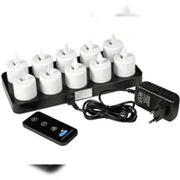 Duni LED Set Moving Flame, Warm White, 10 Stück 38 x Ø 36 mm 25 Stunden, 10er-Set.