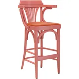 2er-Set Chausey | Bugholz Barhocker | Holz / Samt | Rosa / Orange | Bugholz