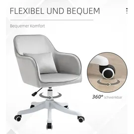 Homcom Massage Bürostuhl Schreibtischstuhl Computerstuhl Drehstuhl Arbeitsstuhl mit Vibrationsfunktion Armlehnen höhenverstellbar Samt 57 x 70 x 78-86 cm