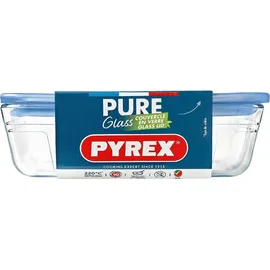 Pyrex Pure Glass, rechteckiger, luftdichter Behälter mit Deckel, 22 x 17 x 8 cm, 1,5 l, transparent, 5424005
