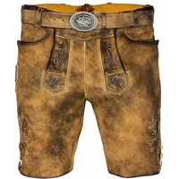 Maddox Trachtenlederhose MADDOX Kurze Herren Lederhose 'Mandlach' mit Gürte braun 54