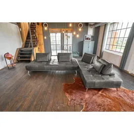 KAWOLA Ecksofa Wiolo Leder grau