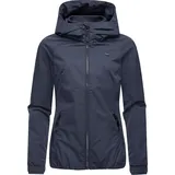 Ragwear Wasserdichte und atmungsaktive Damen Übergangsjacke leichte kurze Funktionsjacke mit Kapuze Dizzie Tech YOUMODO Navy Gr. 6XL - 6XL