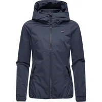 Ragwear Wasserdichte und atmungsaktive Damen Übergangsjacke leichte kurze Funktionsjacke mit Kapuze Dizzie Tech YOUMODO Navy Gr. 6XL - 6XL