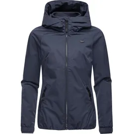 Ragwear Wasserdichte und atmungsaktive Damen Übergangsjacke leichte kurze Funktionsjacke mit Kapuze Dizzie Tech YOUMODO Navy Gr. 6XL - 6XL