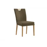 Niehoff Colorado Stuhl 751, Wildeiche, Leder Napoli olivgrün