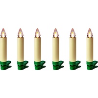 Krinner Lumix Superlight Flame 6er Erweiterungs-Set Kabellose Christbaumkerzen elfenbein