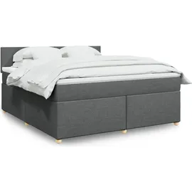 vidaXL Boxspringbett 180 x 200 cm Dunkelgrau
