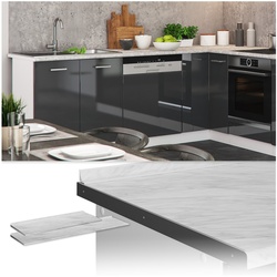 Vicco Küchenarbeitsplatte R-Line Marmor Weiß 240 cm
