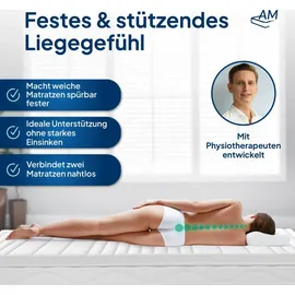 AM Qualitätsmatratzen Fester Matratzen Topper 180 x 200 cm weiß