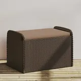 Sitzbank Mit Stauraum & Kissen Braun 80x51x52 Cm Poly Rattan