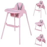 COSTWAY Hochstuhl (1 St), Kinderhochstuhl, 4 in 1 Babystuhl, mit 2 Höhen rosa
