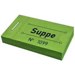 CombiCraft Wertmarken Block 'Suppe' Grün - 5 Blöcke mit 50 Wertmarken pro Block
