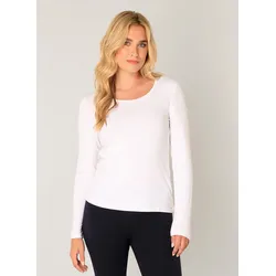 Langarmshirt, mit V-Ausschnitt, Gr. 38, white, , 12966902-38