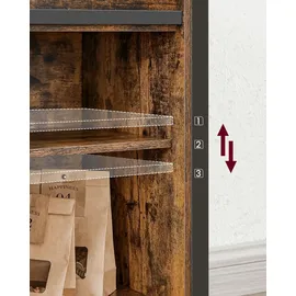 VASAGLE Sideboard 100 x 80 x 33 cm Braun/Schwarz