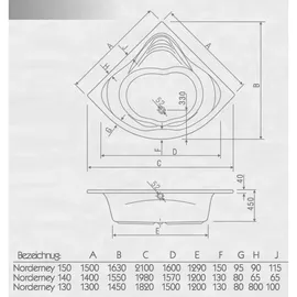 badsanitaer SIRIUS Eckbadewanne 130 x 130 cm (49111)