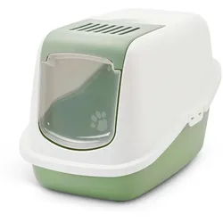 SAVIC Toilette Nestor weiß/grün 56x39x38cm Katzentoilette
