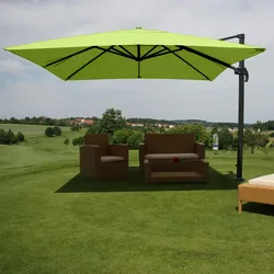 Mendler Gastronomie-Ampelschirm HWC-A96, Sonnenschirm, 3x3m (Ø4,24m) Polyester/Alu 23kg ~ grün ohne Ständer