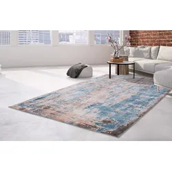 Teppich ARTE ESPINA "Ocean 300", bunt (multi, blau), B:170cm H:23mm L:240cm, Viskose, Teppiche, Angenehm flauschige Haptik, handgefertigte Unikate, pflegeleicht