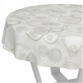 ANRO Tischdecke Wachstuch Rund 120 cm Grau