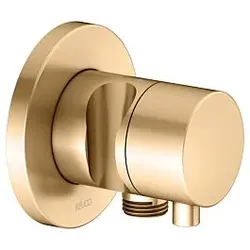 KEUCO IXMO Fertigmontageset 59541251201 messing gebürstet, Unterputz-Absperrventil, rund, Schlauchanschluss/Brausehalter