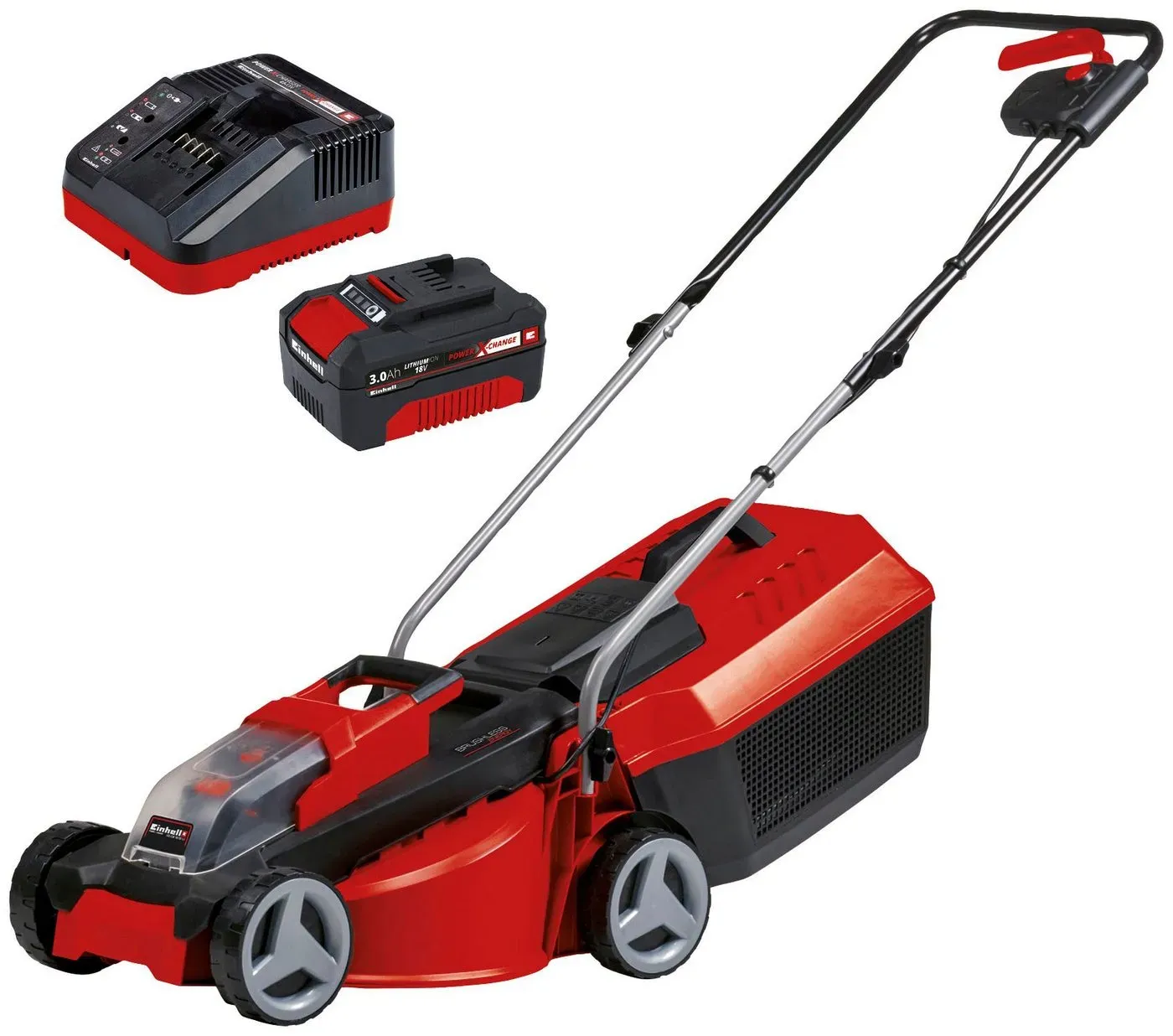 Einhell Akkurasenmäher GE-CM 18/30 Li, 30 cm Schnittbreite, (Set), mit Akku und Ladegerät rot