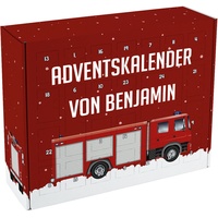 Herz & Heim® Feuerwehr Adventskalender zum Befüllen|Einsatzfahrzeug&Wunschtext