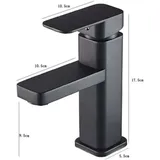 1pc Schwarz Wasserfall Bad Wasserhahn Einhand Einhand Waschbecken Wasserhahn, Wohnmobil Waschbecken Wasserhahn