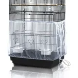 ASOCEA Vogelkäfig Abdeckung Verstellbarer Vogelkäfig Schutznetz Samenfänger für Papageien Nylonnetz Papageienkäfig Rock-Weiß Verstellbarer Umfang:200cm breit:40cm (ohne Vogelkäfig)