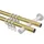 Interdeco GARDINENSTANGE Prestige Santo 240 cm (geteilt in 2 x 120 cm), 2-läufig, 20 mm Ø Messing-Optik