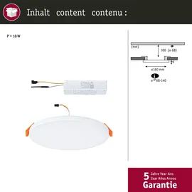 Paulmann VariFit LED Einbaupanel 1 Stk. rund 160mm Tunable White Weiß