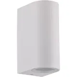 Polux Außenwandleuchte Aluminium, Glas 6,7x9,2x15 cm 2xGU10 weiß