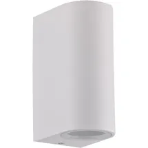 Polux Außenwandleuchte Aluminium, Glas 6,7x9,2x15 cm 2xGU10 weiß
