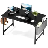 Refined Living Computertisch Schreibtisch 120cm gaming tisch computertisch bürotisch eck pc tisch, Schwarz Mit Aufbewahrungstasche und Eisenhaken einfacher Stil schwarz