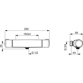 Hansa Micra Duschthermostat für 1 Verbraucher Chrom 58150071