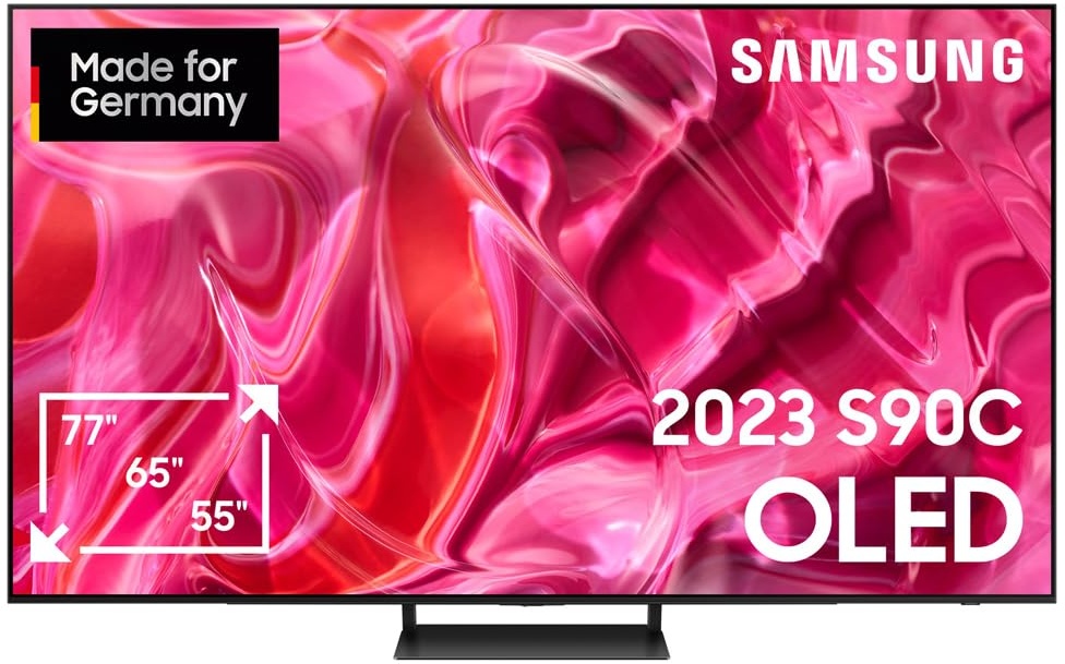 Samsung OLED 4K S90C 65 Zoll Fernseher (GQ65S90CATXZG, Deutsches Modell), Quantum HDR OLED, Neural Quantum Prozessor 4K, LaserSlim Design, Smart TV [2023]