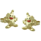 GALLAY Ohrstecker Ohrring 8x6mm Clown glänzend farbig lackiert 9Kt GOLD in gold | Gr.: onesize