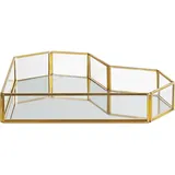 Beliani Dekotablett Herzform Glas transparent