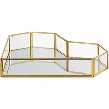 Beliani Dekotablett Herzform Glas transparent