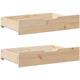 vidaXL Bettschubladen mit Rollen, 2 Stk. 85x55x17 cm Massivholz Kiefer